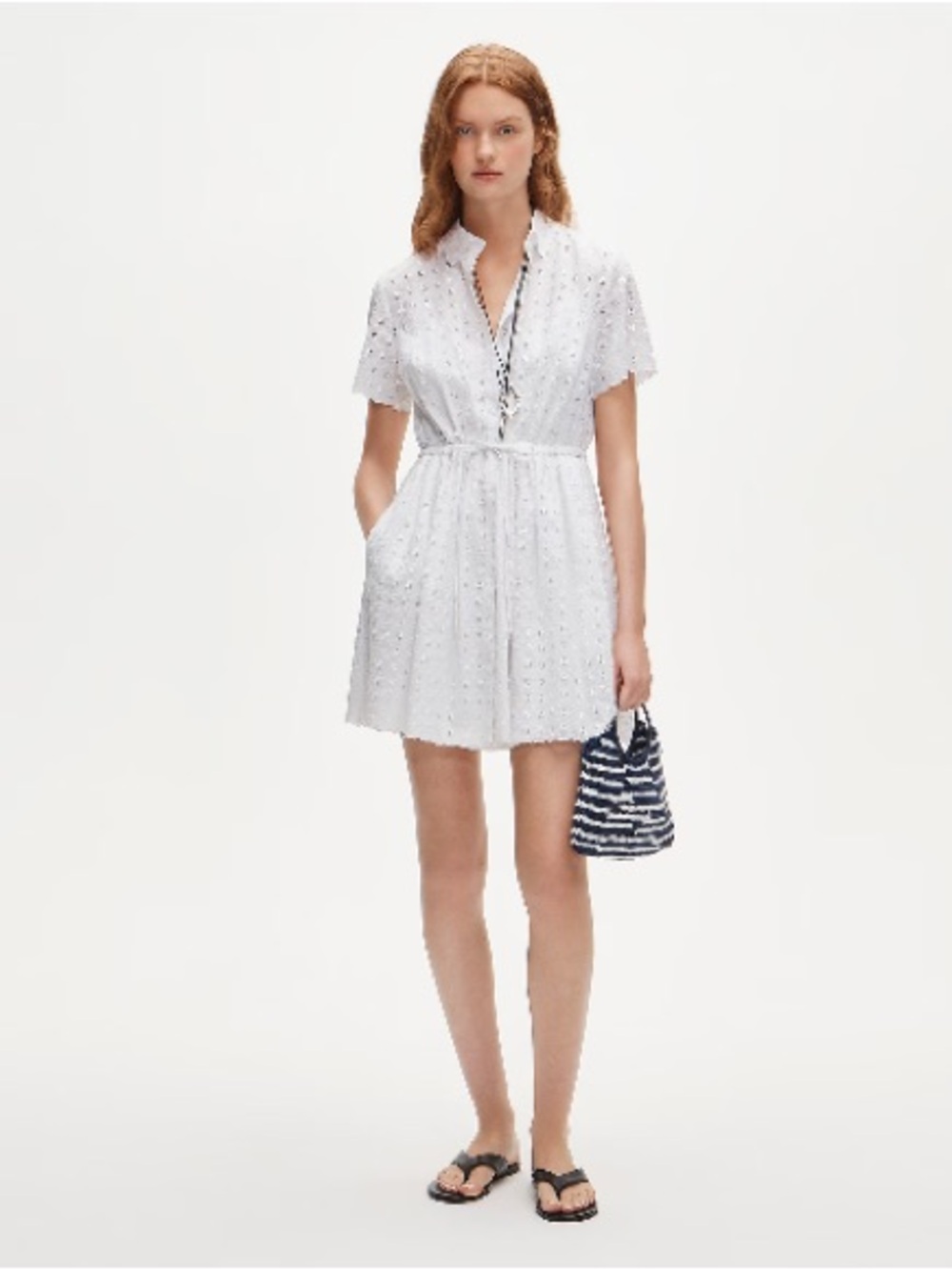 J.Crew Mini Cerise shirt-dress in eyelet cotton poplin CU785